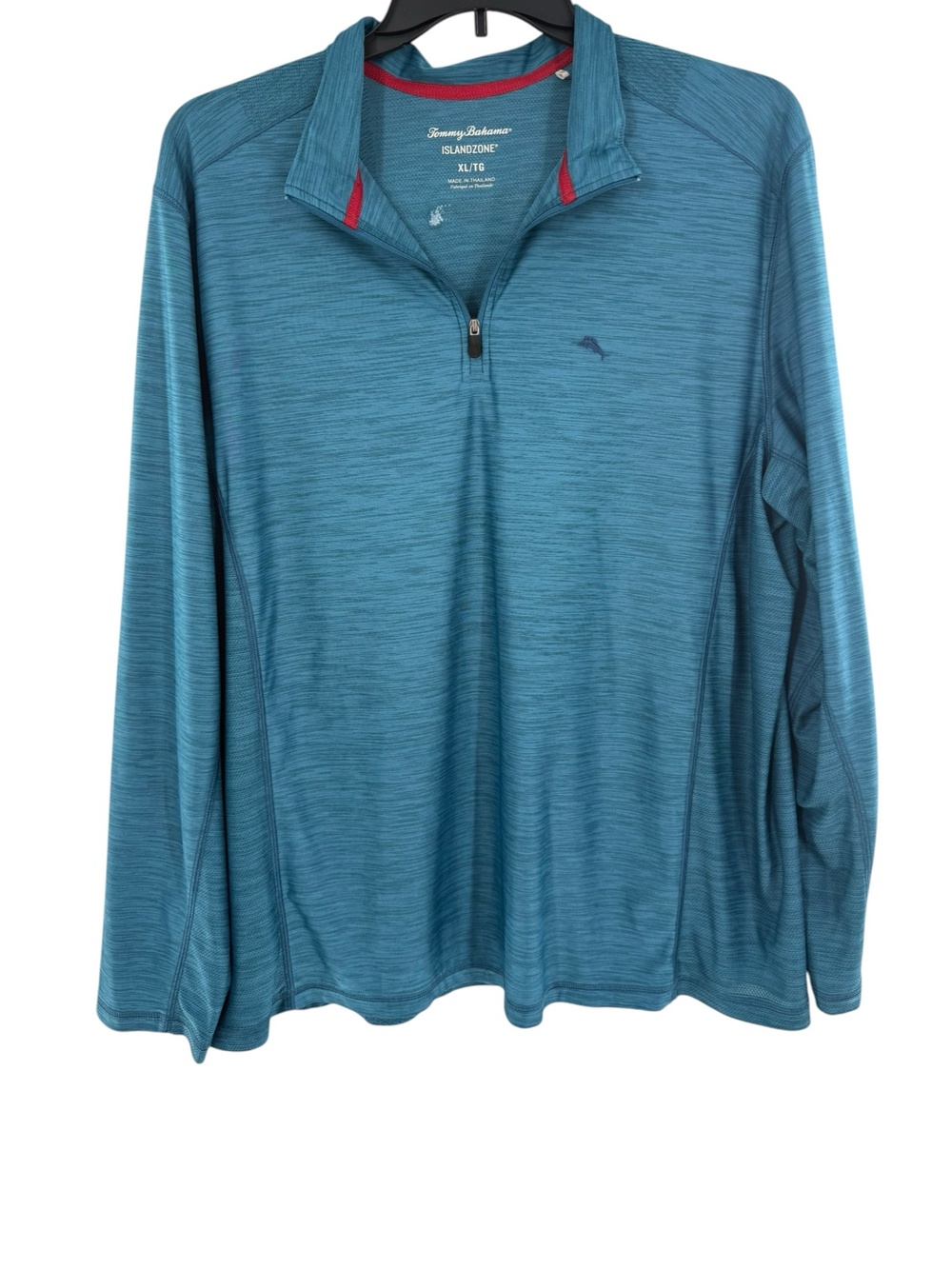 Tommy Bahama Pullover Mens XL Blue IslandZone 1/4 Zip Long Sleeve Performance